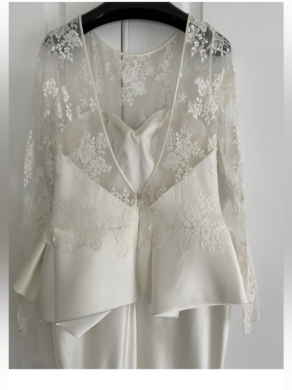 Lace Illusion Peplum Wedding Gown — image 5 of 8